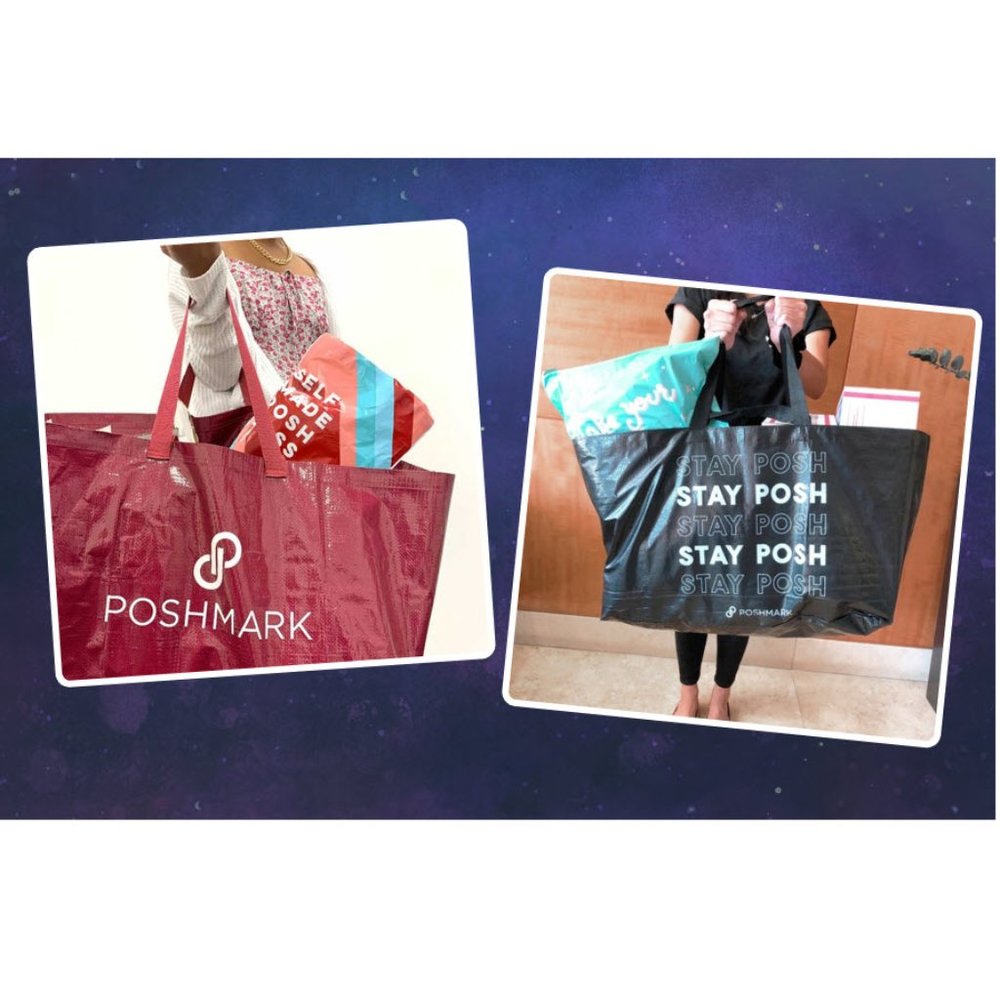 TWO Brand New Poshmark Oversized Double Handle Tote bags